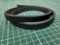 Fettleder Schwarz - 12mm x 130cm